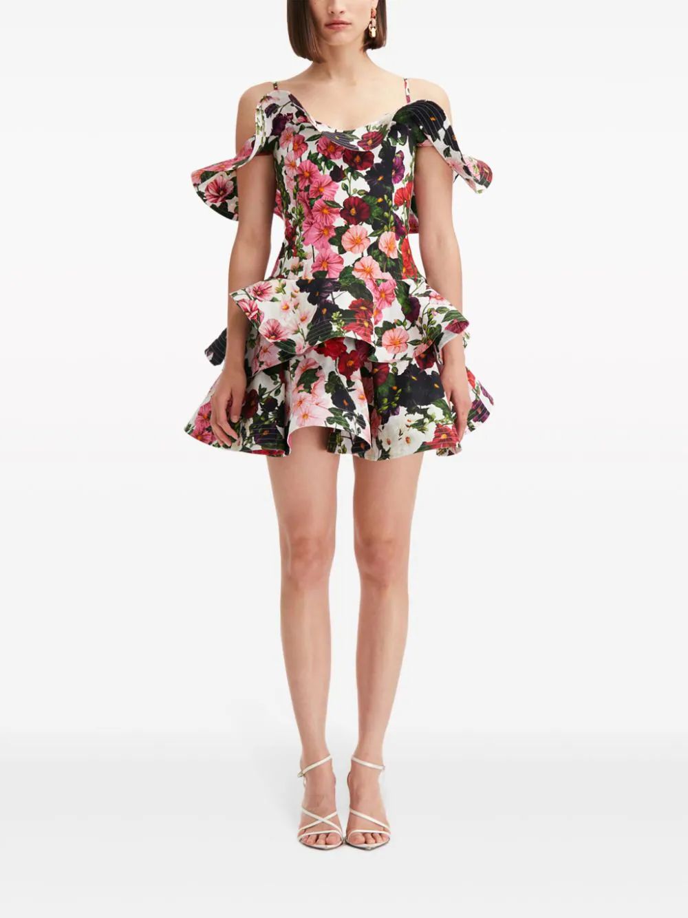Hollyhocks cotton poplin ruffled dress | Farfetch Global