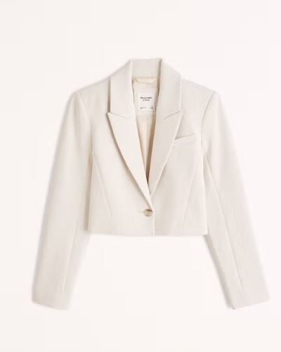 Cropped Premium Crepe Blazer | Abercrombie & Fitch (US)