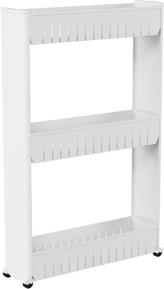 Lavish Store 3-Tier Rolling Cart-Narrow-Space Kitchen or Bathroom Slim Slide Shelves-Organization... | Amazon (US)