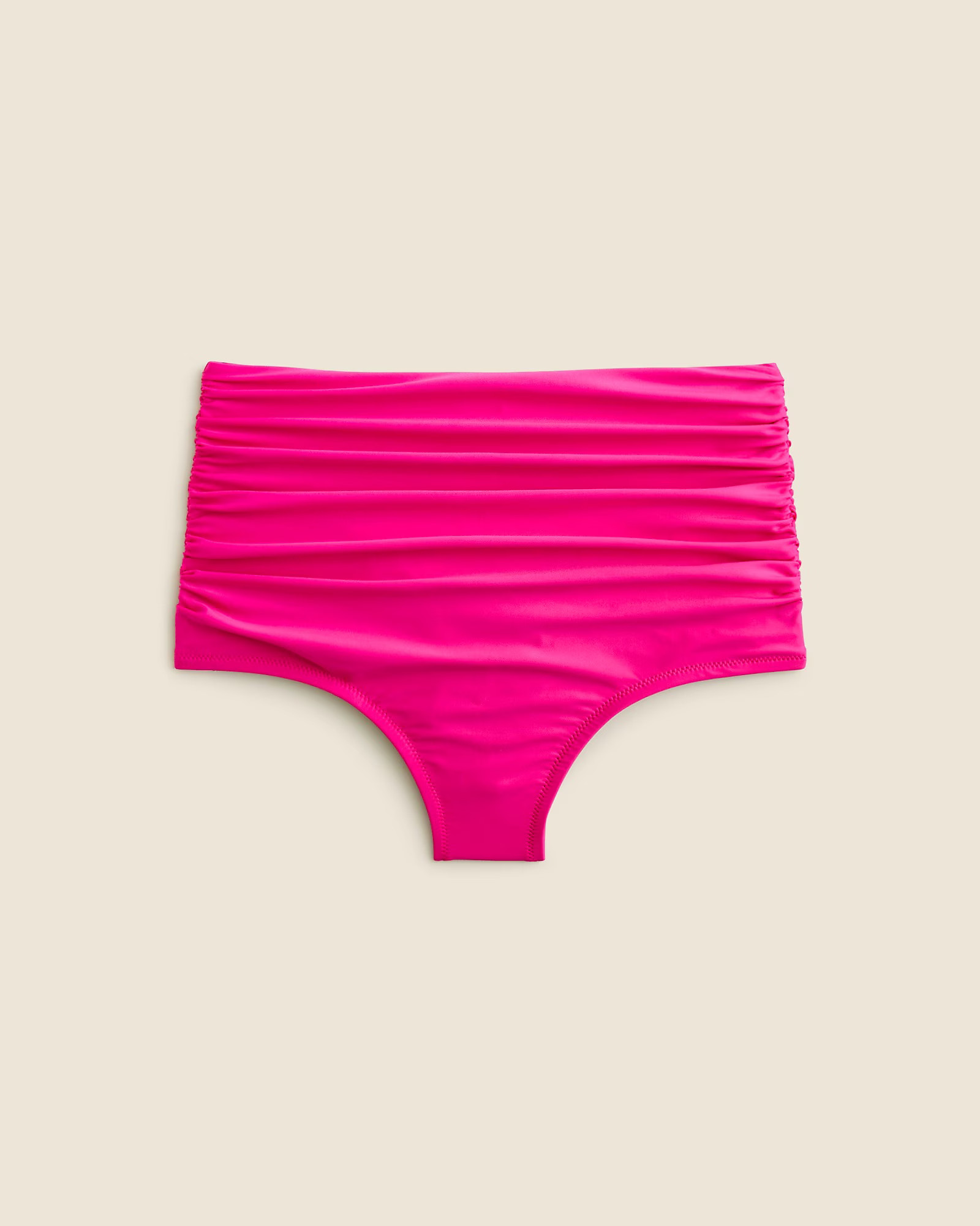 Ruched high-rise full-coverage bikini bottom | J. Crew US