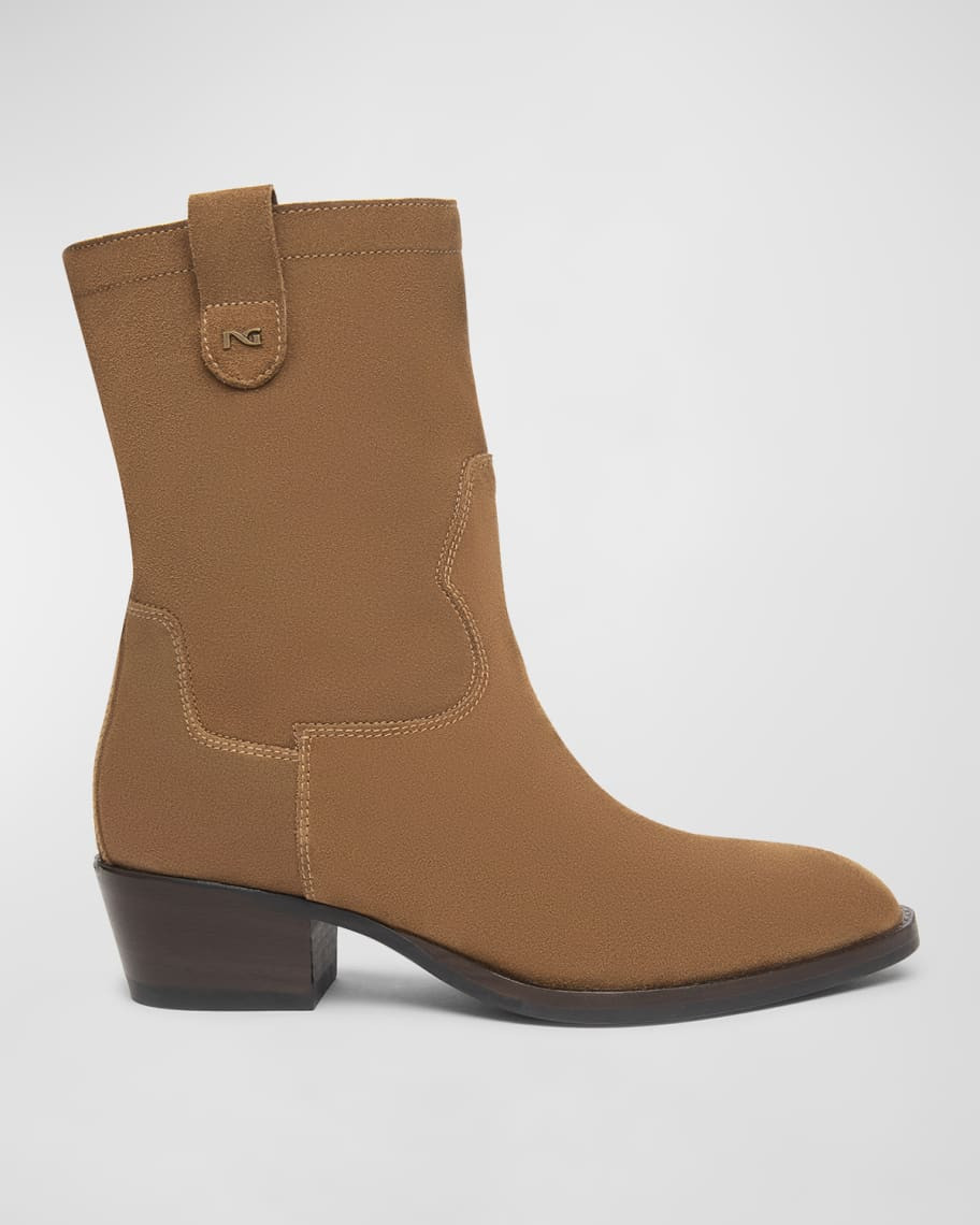 Suede Western Ankle Booties | Neiman Marcus