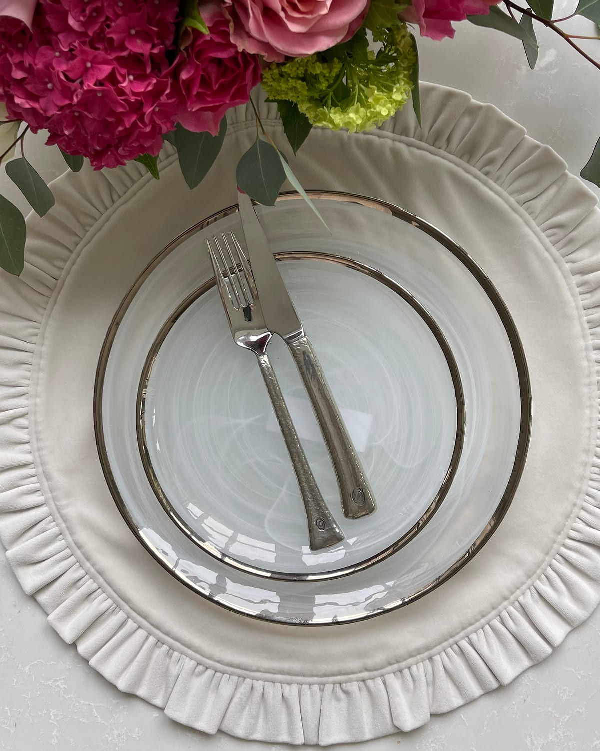 Round Ruffle Velvet Placemats, Set of 4 | Neiman Marcus