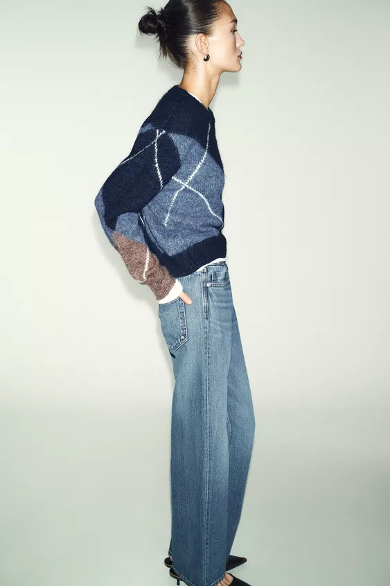 ARGYLE KNIT JUMPER | Zara UK