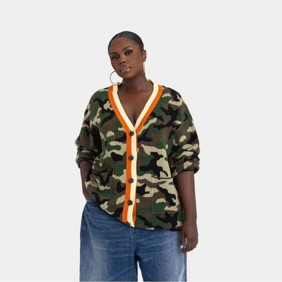 KBB KAHLANA Target XS, S, XXL, The Slouchy Cardigan Olive Camo Sweater | Poshmark