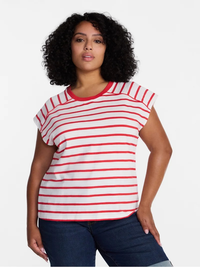 Time and Tru Women's Muscle Tank Top with Piped Trim, Sizes XS-XXXL | Walmart (US)