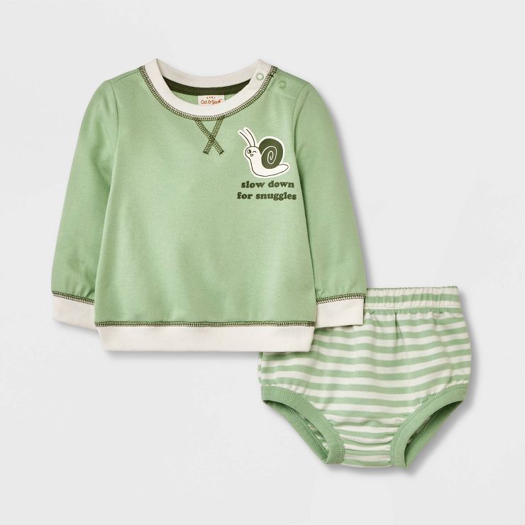Babys' Sweatshirt & Shorts Set - Cat & Jack; Green | Target