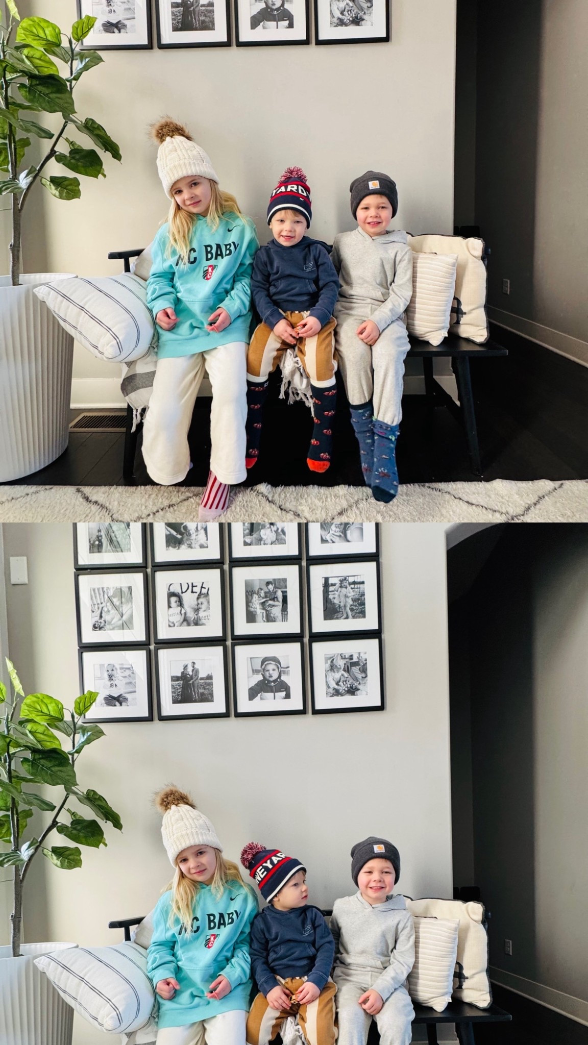 happy Sunday friends 

these kiddos went sledding today , probably only photo I’ll get of all three together 

anybody else have that issue?! 

#LTKdayinmylife #LTKmomlife #LTKHome