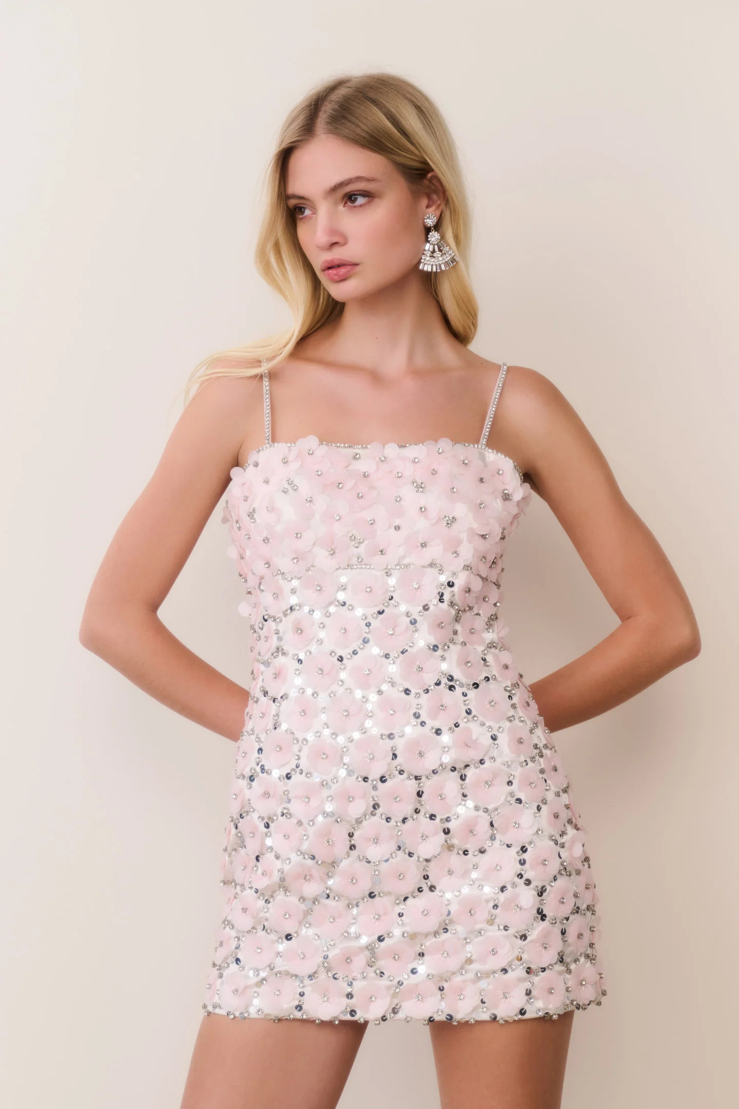 Katarina Floral Embellished Mini Dress | LoveShackFancy
