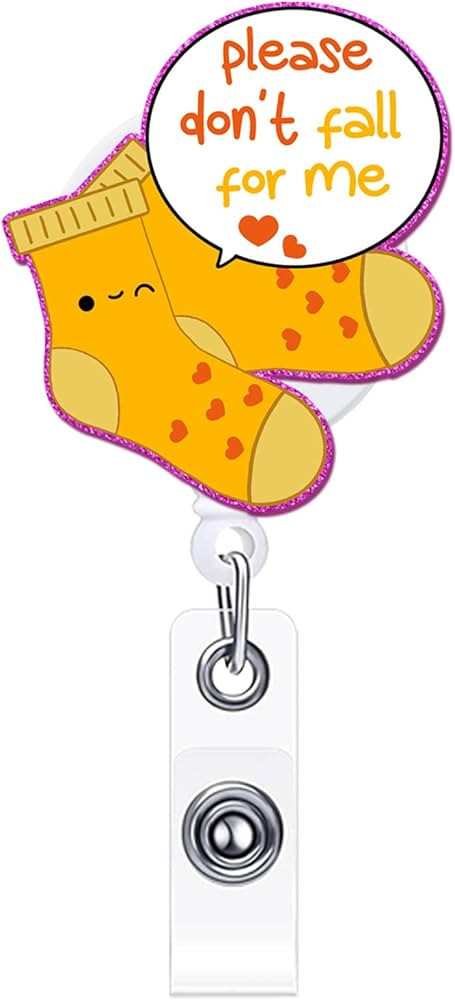 Badge Reel Retractable with Alligator Clip Please Dont Fall for Me Cute Funny Gift Acrylic ID Bad... | Amazon (US)