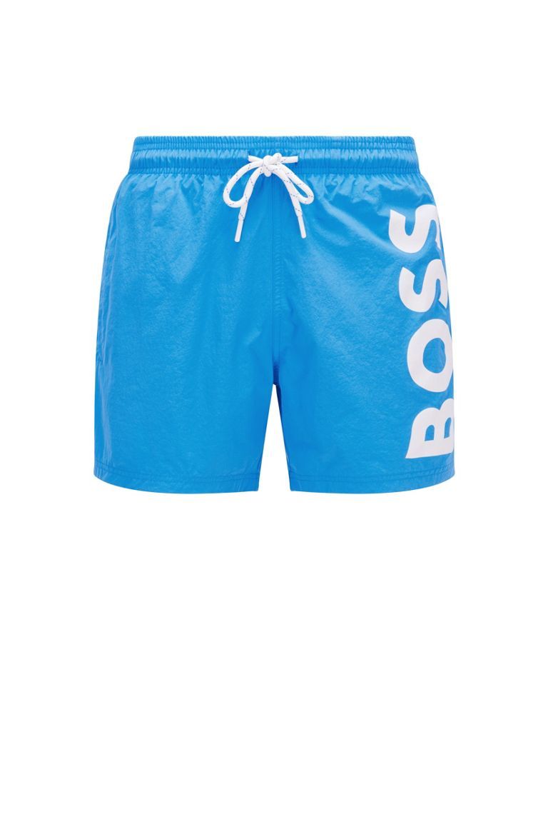BOSS - Quick-drying swim shorts with large contrast logo | Hugo Boss (UK)