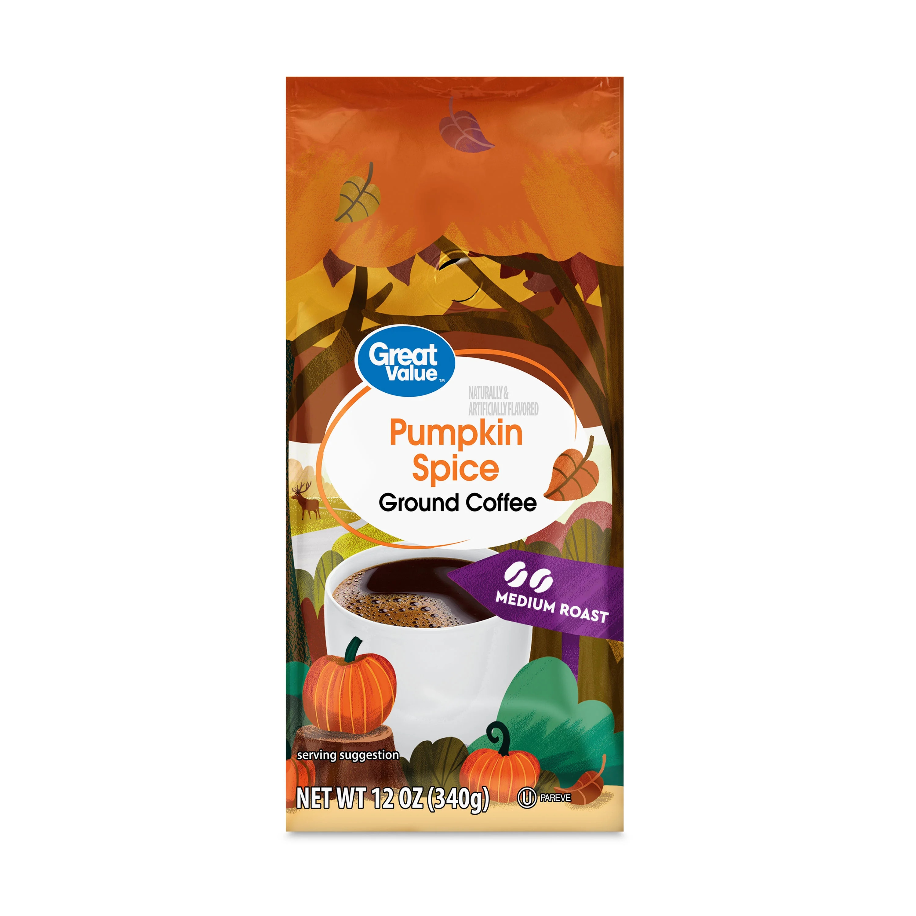 Great Value Pumpkin Spice Ground Coffee, 12 oz | Walmart (US)