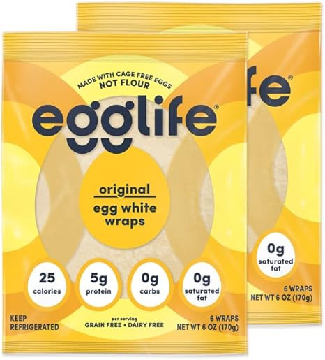 egglife egg white wraps, original, Egg White Wraps, 12 Total Wraps (2 - 6 Packs) - Gluten Free, D... | Amazon (US)