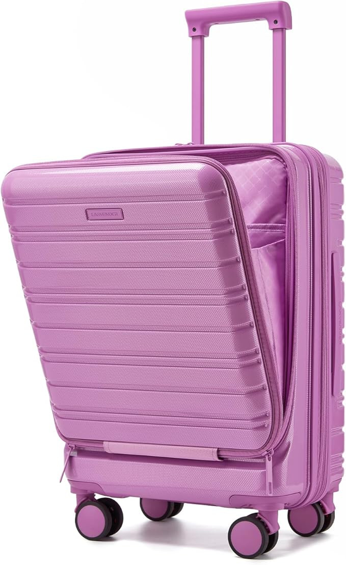 LARVENDER Carry On Luggage 22x14x9 Airline Approved, 20 Inch Expandable PC+ABS Hardside Carry On ... | Amazon (US)