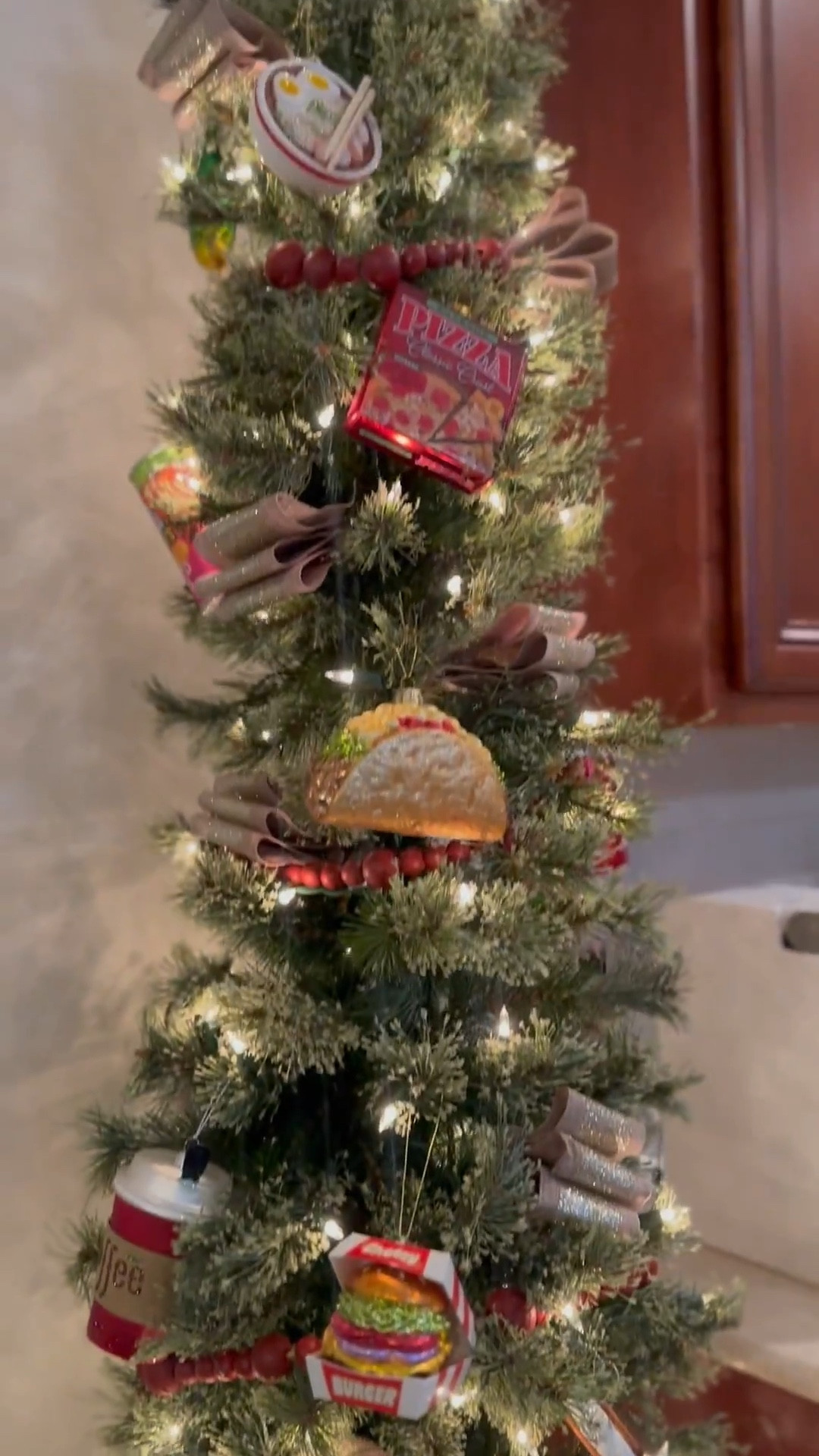 Food-themed Christmas tree 🎄🍩🍔 Bring a playful vibe to your kitchen this holiday season! #ChristmasTreeDecor #FoodTree #ChristmasDecorating #HolidayDecor #ChristmasIdeas  

#LTKHoliday #LTKSeasonal #LTKHoliday #LTKSeasonal #LTKHome