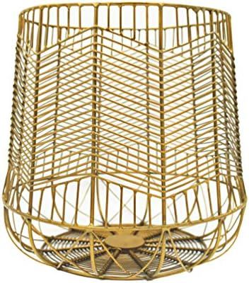 Alchemade Modern Contemporary Brass Wire Storage Basket (9" x 9") - Handcrafted Round Multi-purpose  | Amazon (US)