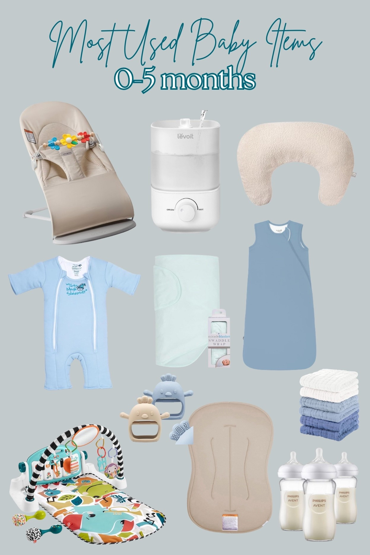 Most used baby items 0-5 months 