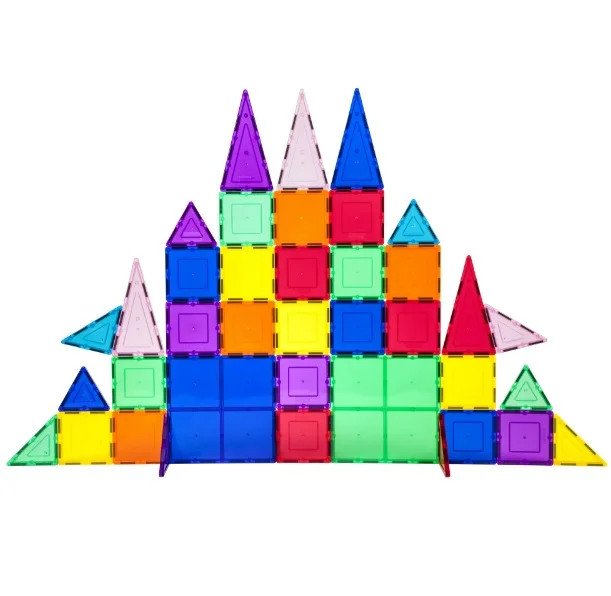 PicassoTiles 61 PC Magnetic Tiles, Magnetic Building Blocks for Kids, Magnet for Kids 3+ - Walmar... | Walmart (US)