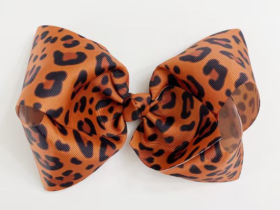 Leopard Extra Large Hair Bow 6-7 Inch Hair Bows Big - Etsy | Etsy (US)