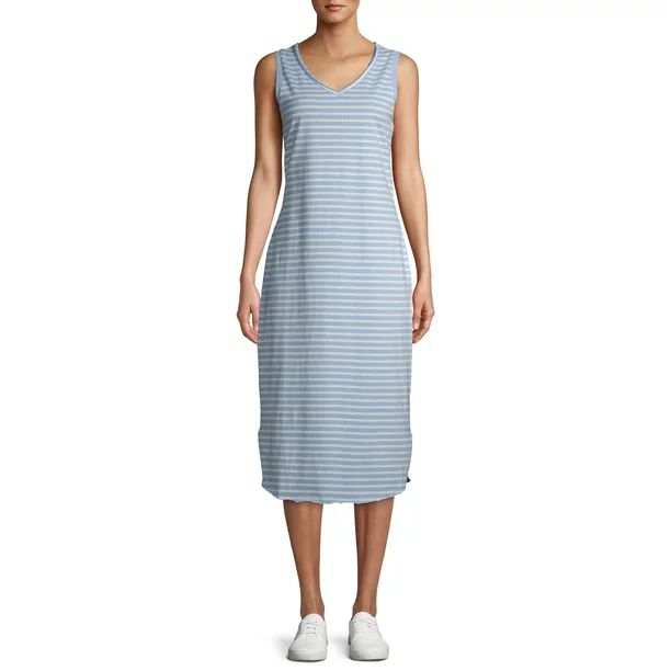 Time and Tru Women’s Sleeveless Knit Midi Dress | Walmart (US)