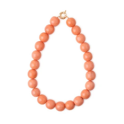 Iris Large Resin Bead Necklace Coral | INK+ALLOY