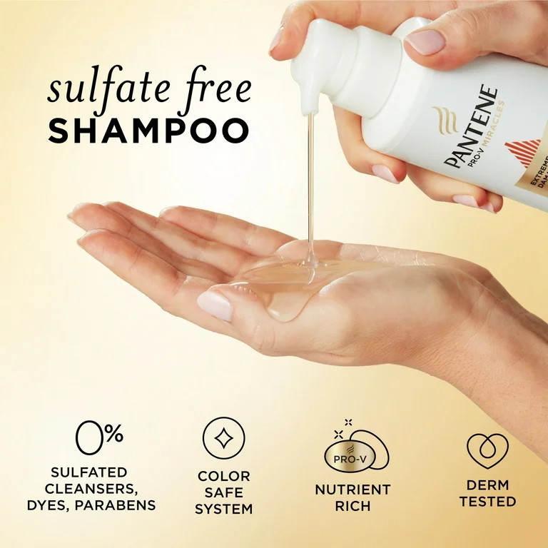 Pantene Pro-V Miracles Sulfate Free Shampoo, Extreme Damage Care Regenerative Oil Blend, 13.5 fl ... | Walmart (US)