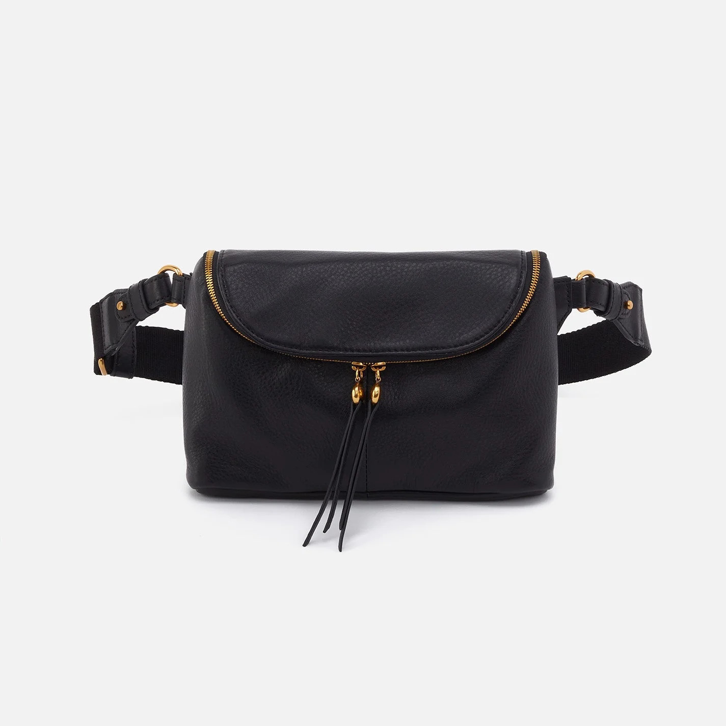 Fern Large Belt Bag in Pebbled Leather - Black | HOBO Bags