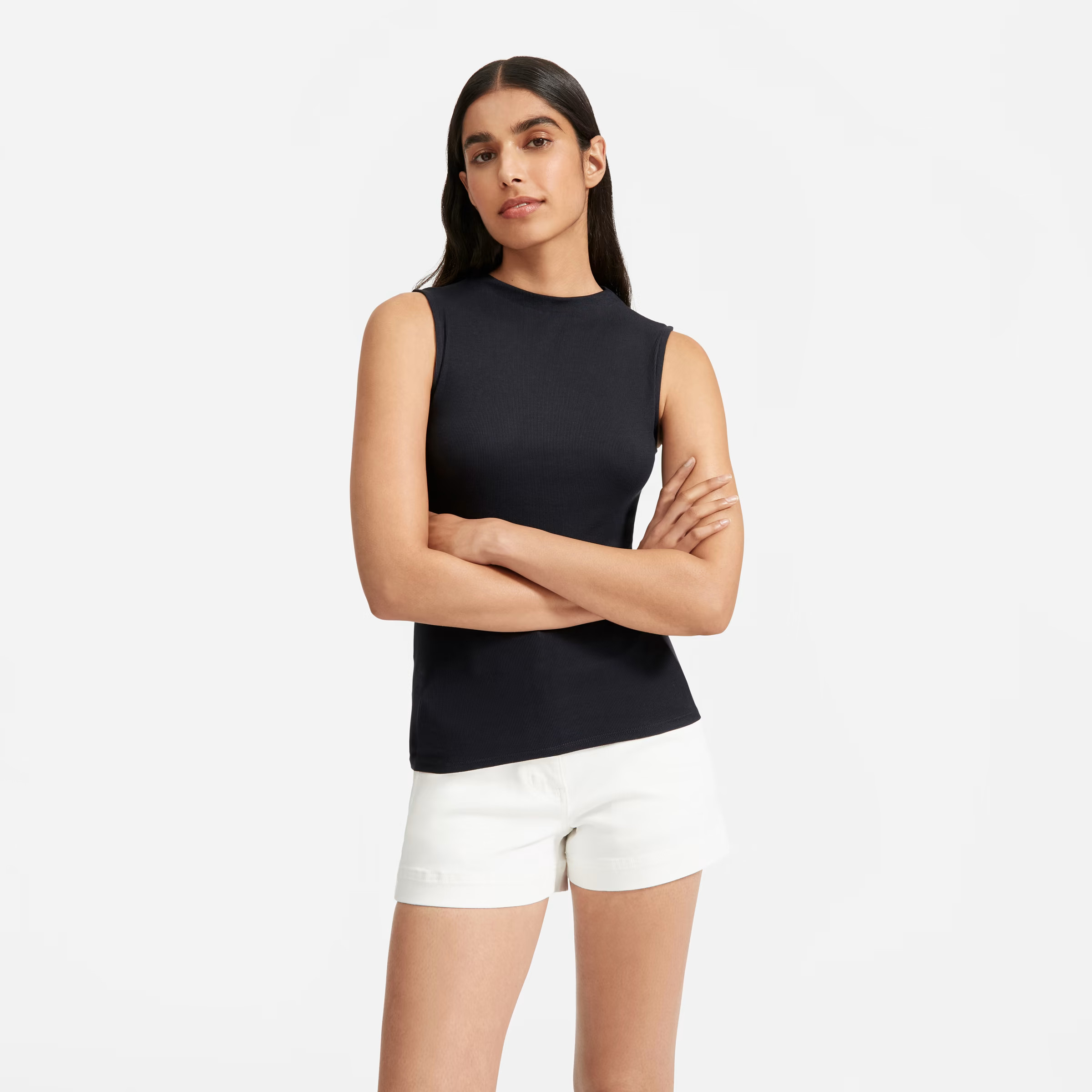 The Pima Micro-Rib Funnel-Neck Tank | Everlane