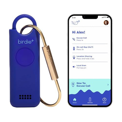 She’s Birdie - Birdie+ Smart Personal Safety Alarm for Women by Women–Loud Siren, Key Chain, 24/7 Live Rep, Emergency Alerts, Bluetooth Connection - 3 Month App Subscription Included (Indigo) | Amazon (US)