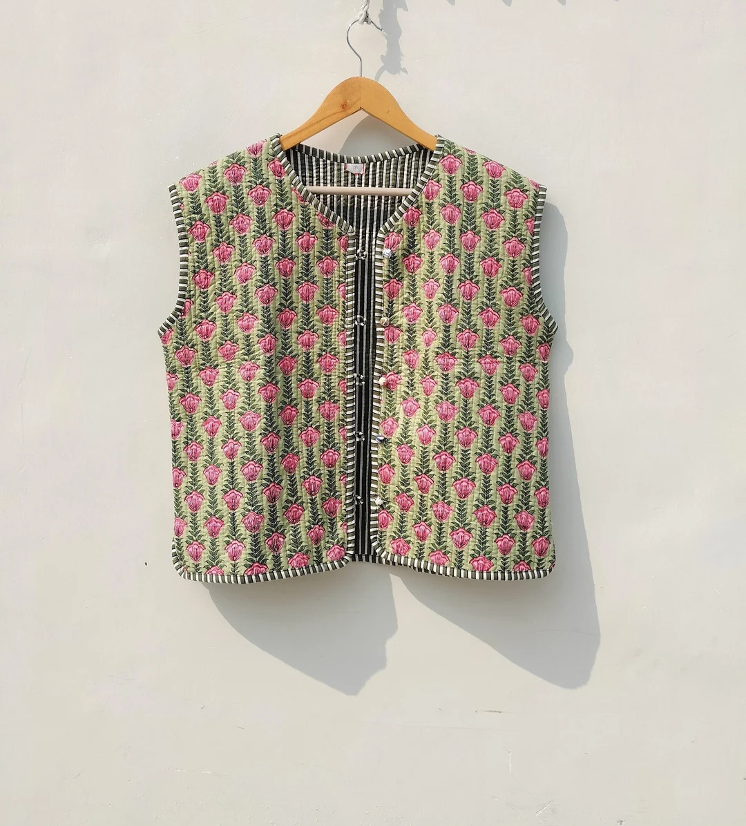 Sleeveless Cotton Patchwork Jackets, Indian Cotton Handmade Winter Jacket Coat, Bohemian Style Ja... | Etsy (US)