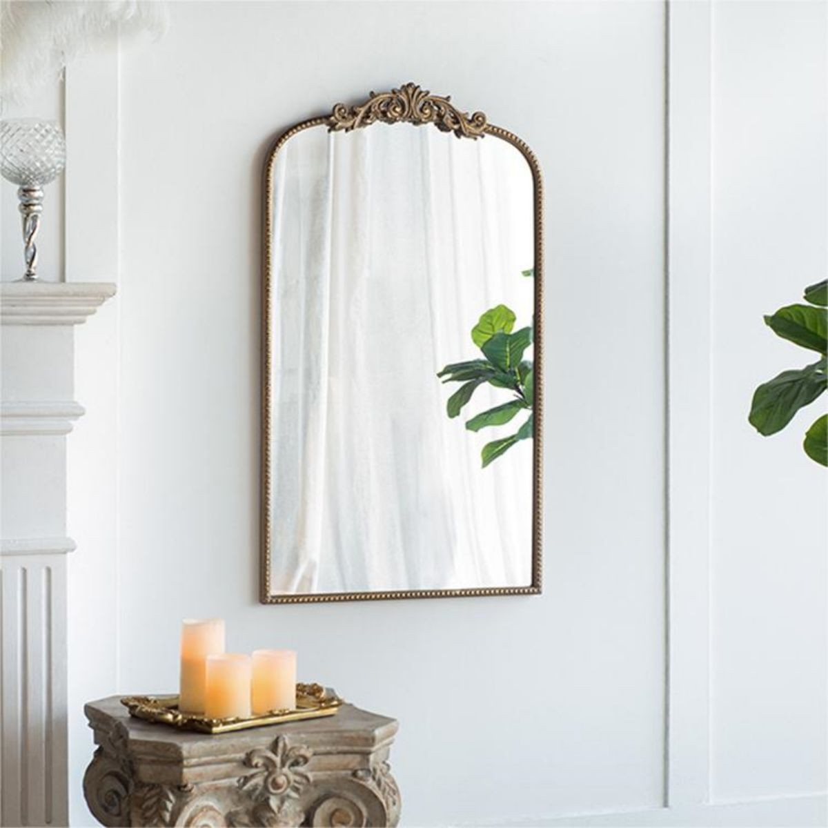 24" x 42"Simple luxury Gold Arch Mirror,ornamental mirror,Baroque Inspired Wall Decor for Bathroo... | Target