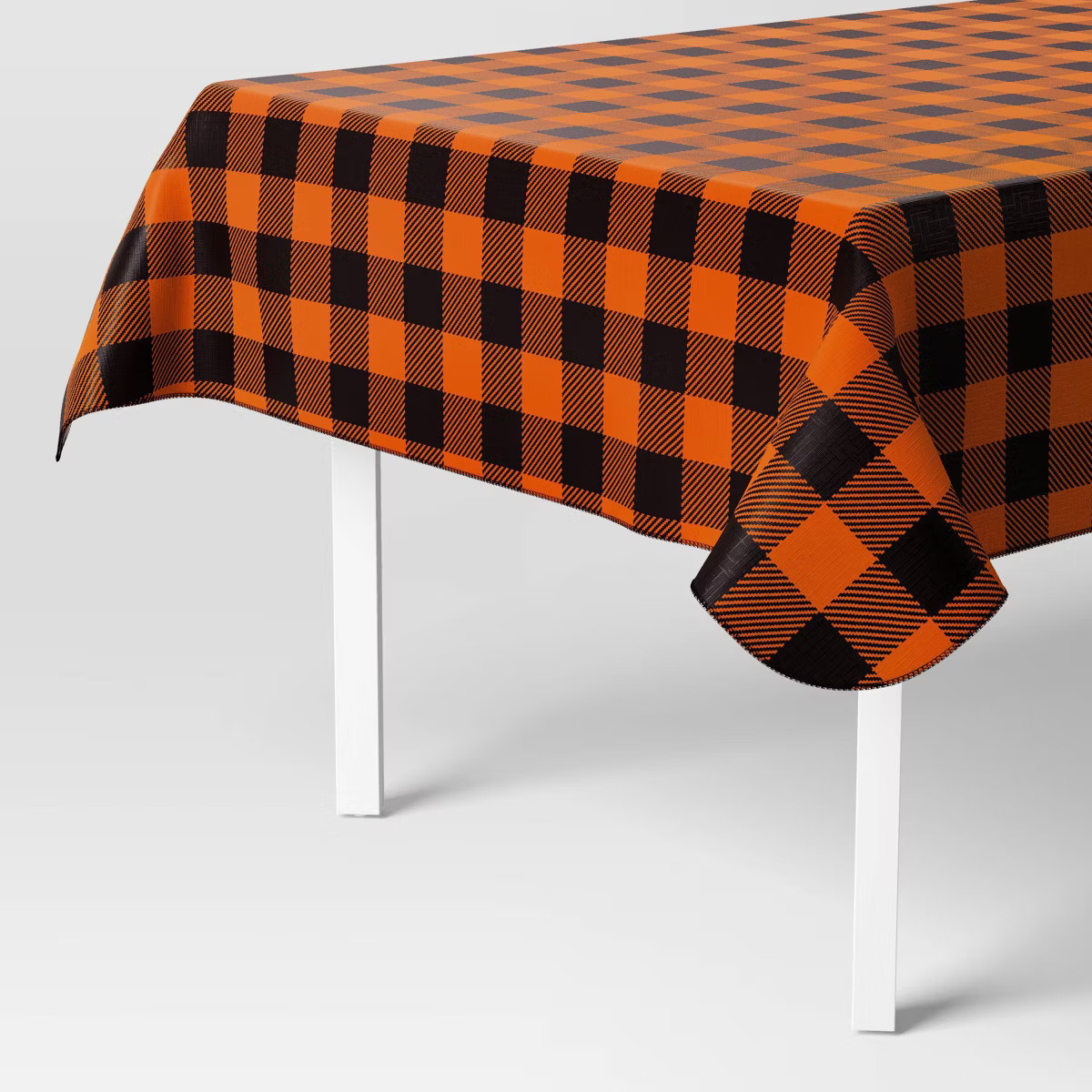 84"x60" Peva Gingham Tablecloth Orange/Black - Hyde and EEK! Boutique™ | Target