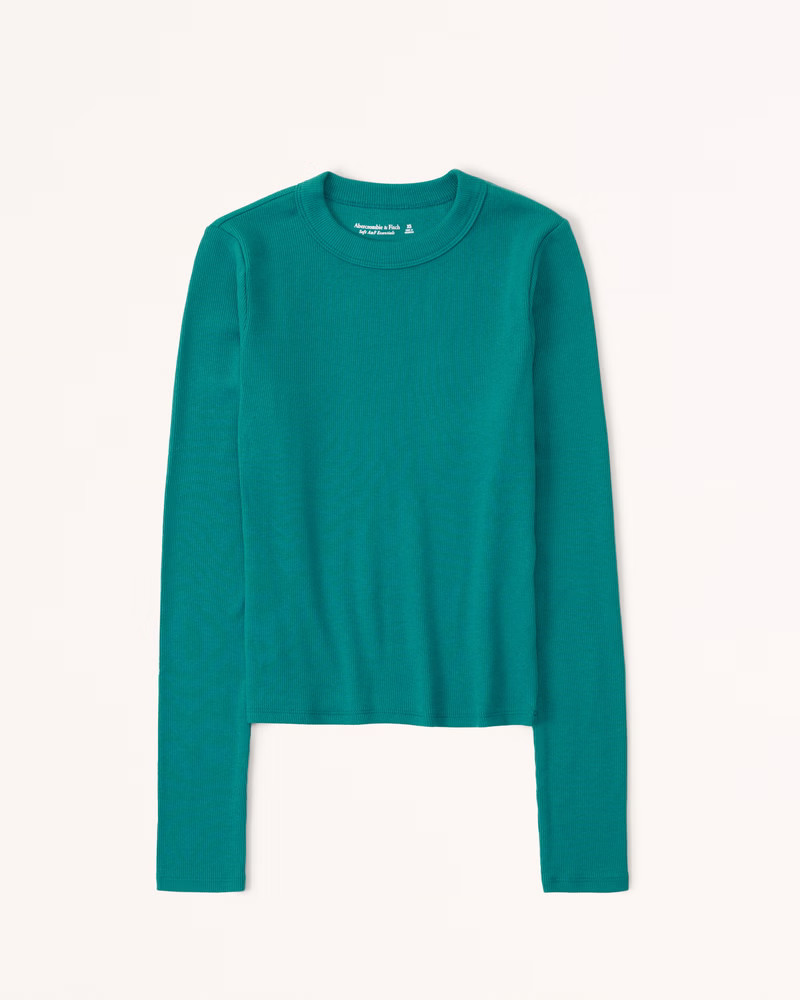 Long-Sleeve Ribbed Crew Top | Abercrombie & Fitch (US)