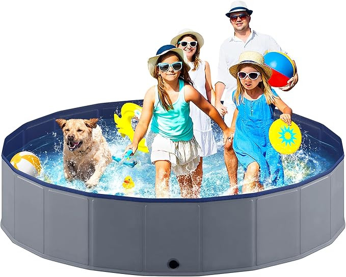 Niubya Foldable Dog Pool, Collapsible Pet Bathtub, Anti-Slip Hard Plastic Bath Pool for Dogs and ... | Amazon (US)