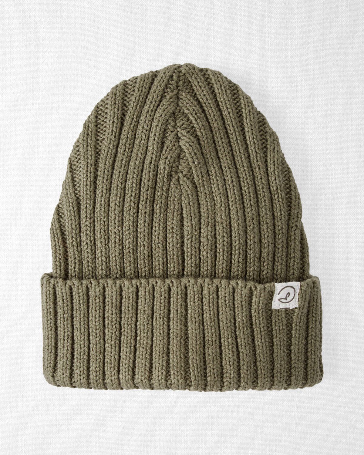 Baby Organic Cotton Ribbed Knit Beanie in Olive - Little Planet | Carter's | Carter's Inc