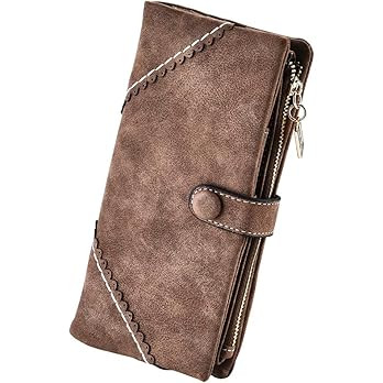 Women Vegan Leather Wallet Bifold Clutch Large Capacity Card Organizer Buckle Long Purse for Girl... | Amazon (US)
