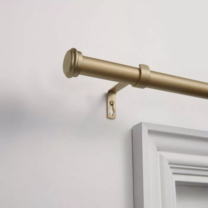 Adjustable Topper Curtain Rod and Coordinating Finial Set - Exclusive Home | Target