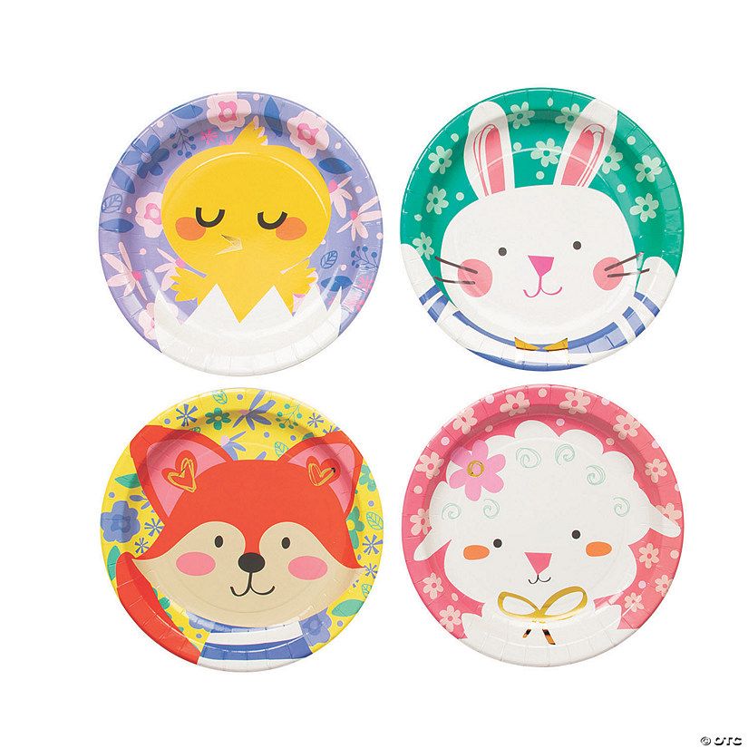 Cute Easter Animal Friends Paper Dinner Plates - 8 Ct. | Oriental Trading Company