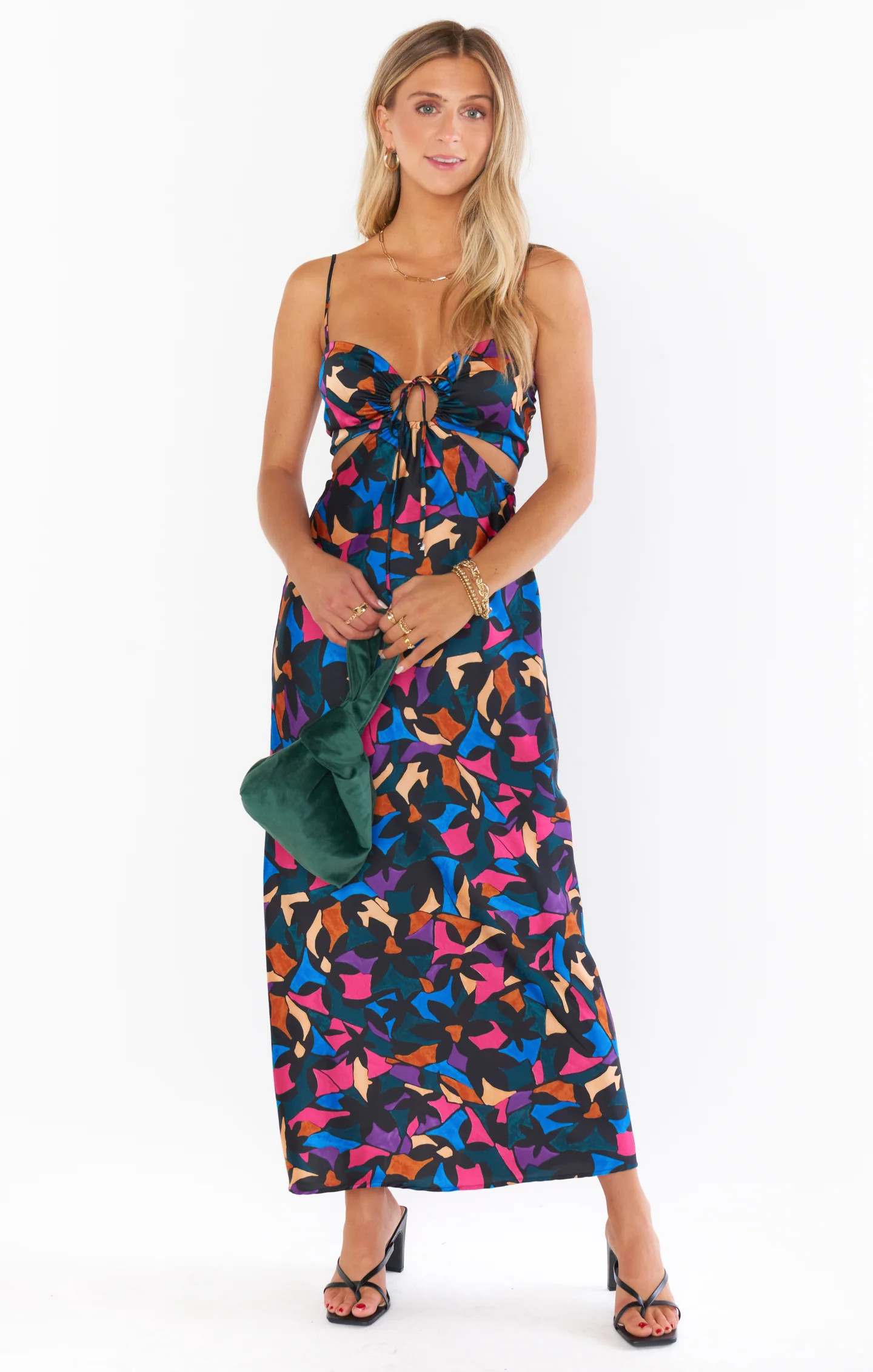 Codie Cut Out Dress ~ Mosaic Magic Luxe Satin | Show Me Your Mumu