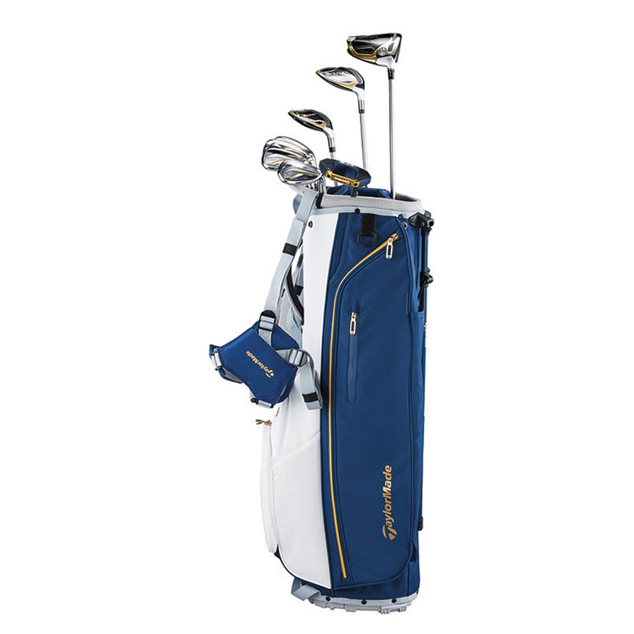 TaylorMade Golf Kalea Gold Stand  Bag and  Clubs Set in White/Blue | TaylorMade Golf