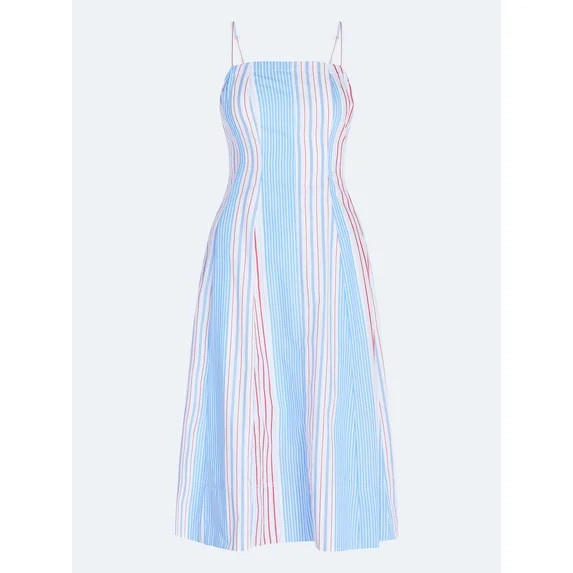 Free Assembly Women's and Women's Plus Sleeveless Cotton Panel Midi Dress, Sizes XS-4X | Walmart (US)