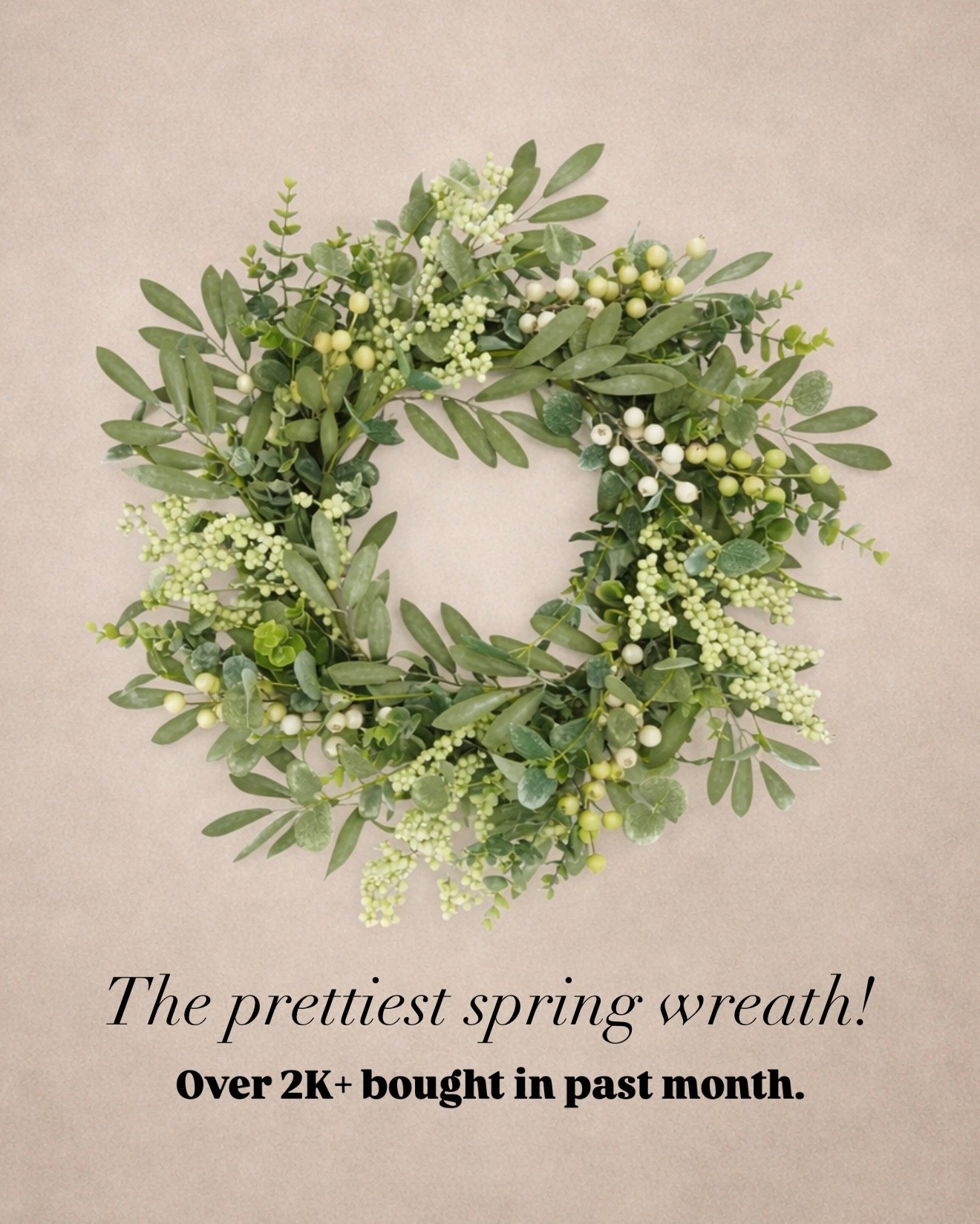 Fresh Green Spring Wreath for Front Door

Follow @farmtotablecreations on Instagram for daily home inspiration 🤍

This soft greenery spring wreath is one of those pieces that instantly makes your entry feel welcoming and pulled together. I love the natural mix of eucalyptus-style leaves with subtle berry details — it feels airy, timeless, and works beautifully from early spring straight into summer. It’s lightweight, full without feeling bulky, and looks just as pretty on a front door as it does layered over a mirror or hung inside.

Over 2,000 shoppers grabbed this one recently, and it’s easy to see why. Such a great Amazon find if you want an effortless seasonal refresh without going overboard.

#springwreath #frontdoorwreath #amazonhome #entrywaydecor #homedecor #neutraldecor #modernorganic #wreath

#LTKHome #LTKSeasonal