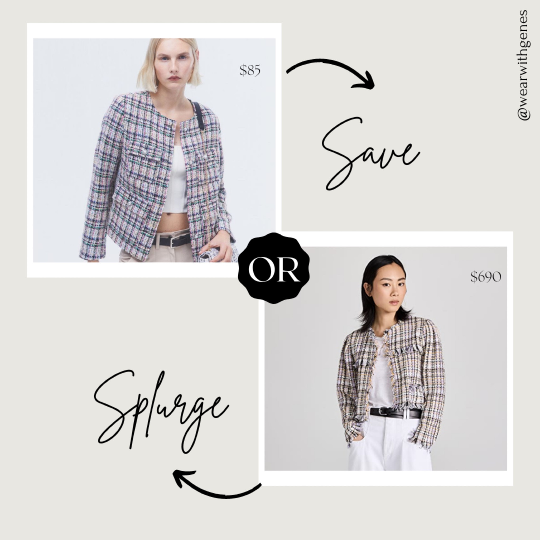 Splurge or Save - the tweed jacket is it for Spring.  Love this find for under $100

#LTKSeasonal #LTKstyletip #LTKunder100