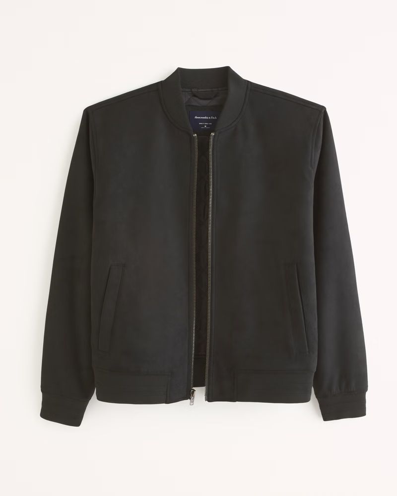 Vegan Suede Bomber Jacket | Abercrombie & Fitch (US)