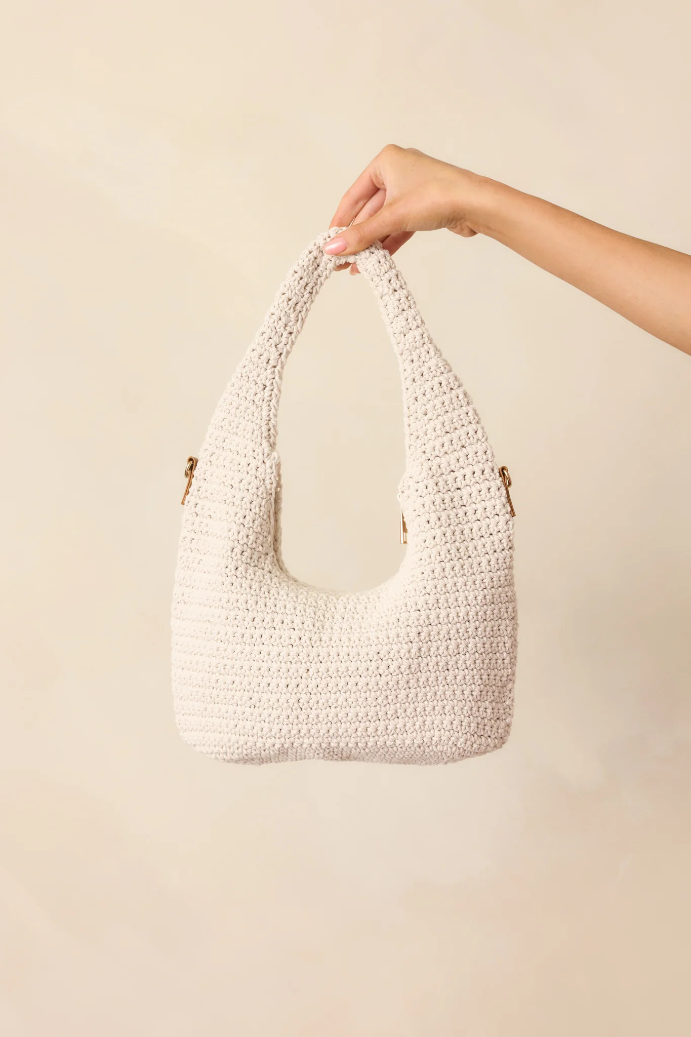 Never Let You Go Ivory Woven Crochet Handbag | Red Dress