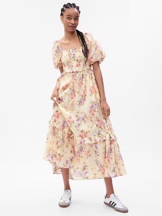 Gap × LoveShackFancy Floral Puff Sleeve Maxi Dress | Gap (CA)