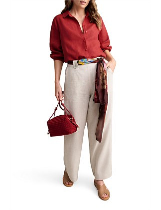 3/4 Sleeve French Linen Shirt | David Jones (Australia & New Zealand)