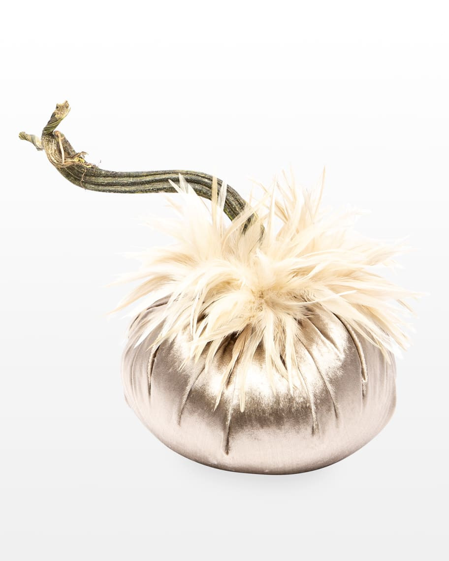 Jumbo Junior Feather Pumpkin, Gray | Horchow