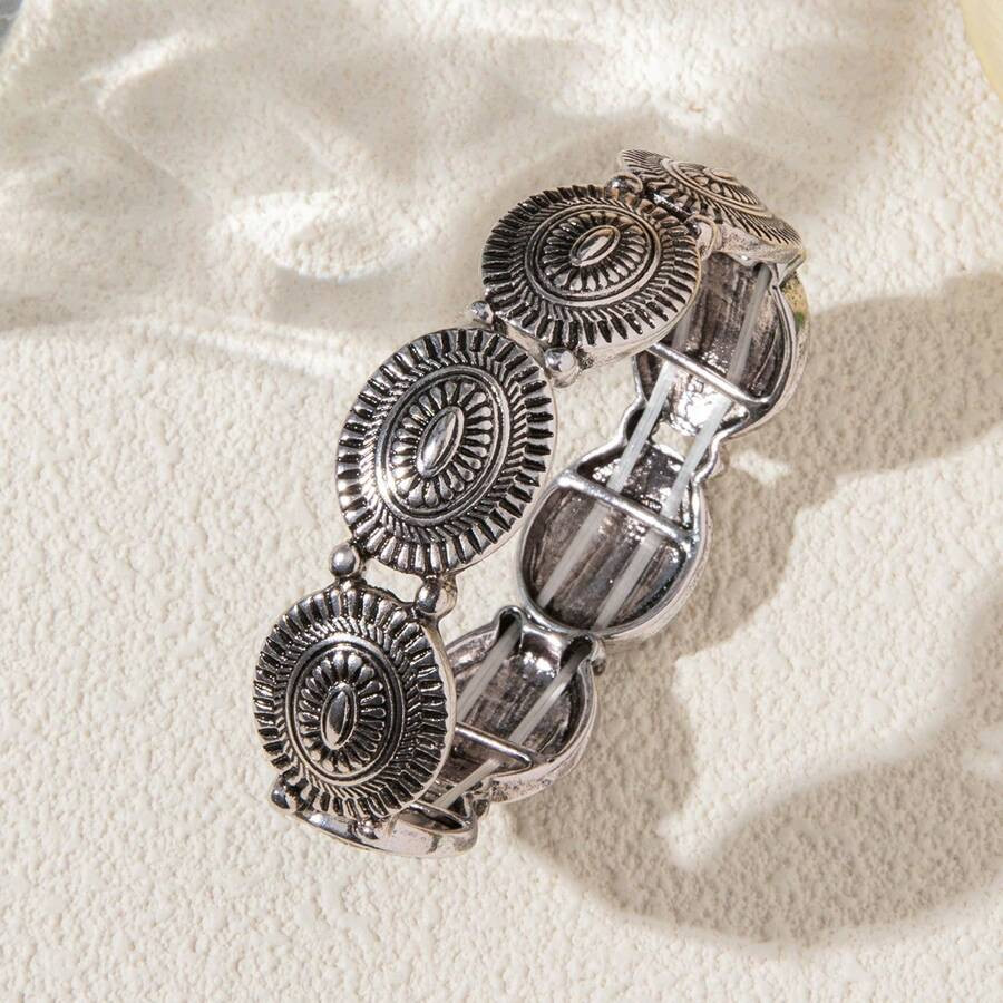 1pc Western Style Vintage Silver Elastic Bracelet For Women | SHEIN