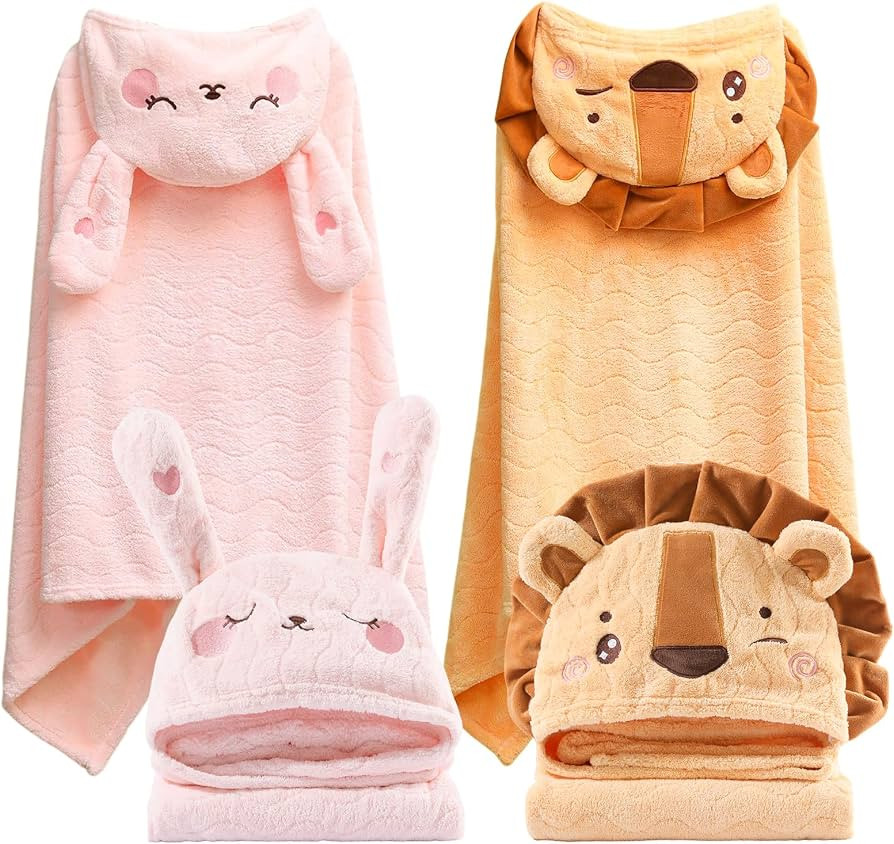 Toddler Hooded Bath Towel 27.5"X55" Unisex Baby Bath Towels Ultra Absorbent Soft Boys Girls Bath ... | Amazon (US)
