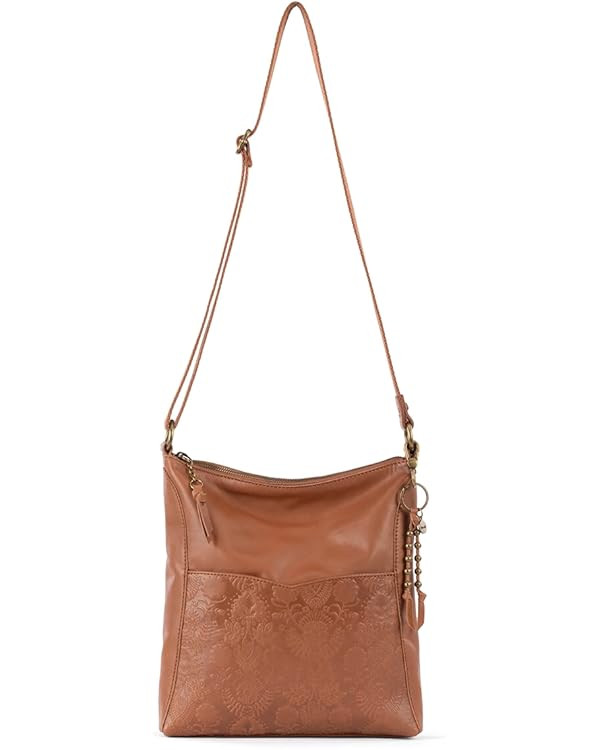 The Sak Lucia Crossbody Bag in Leather, Convertible Purse with Adjustable Strap, Tobacco Floral E... | Amazon (US)